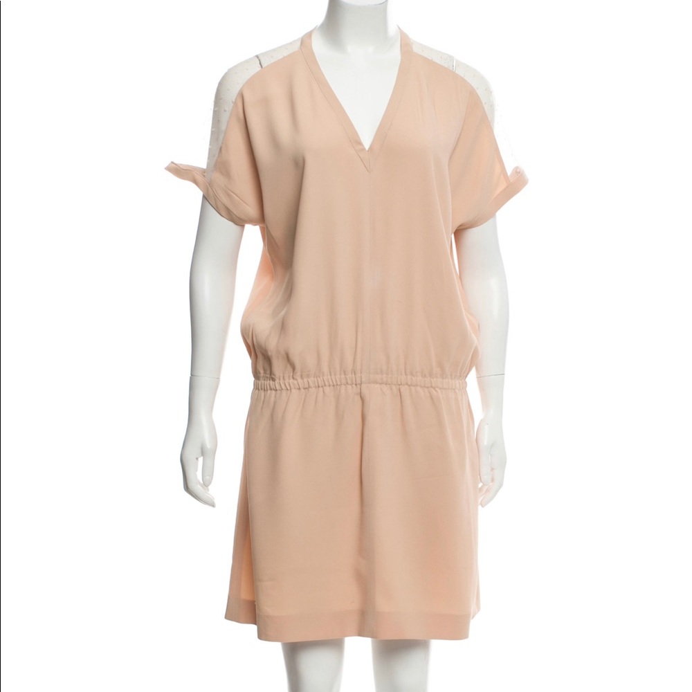 RED Valentino V-neck Mini Dress Powder Pink Blush